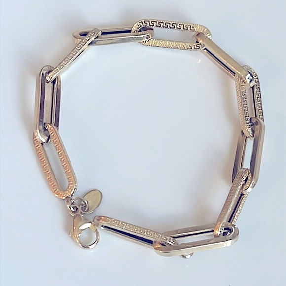 14 karat gold paper clip Bracelet - Picture 1 of 6
